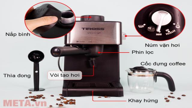 Máy Pha Cà Phê 4 Cốc Tiross Ts621