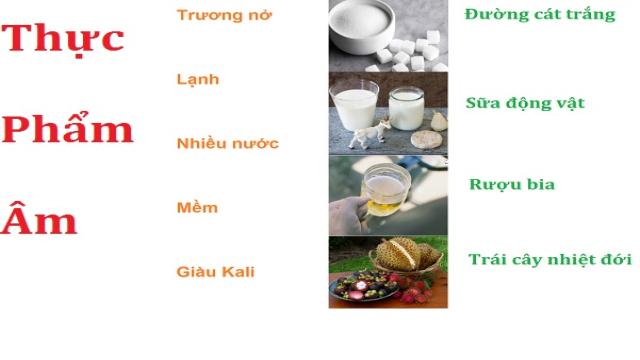 thực phẩm mang thuộc tính âm