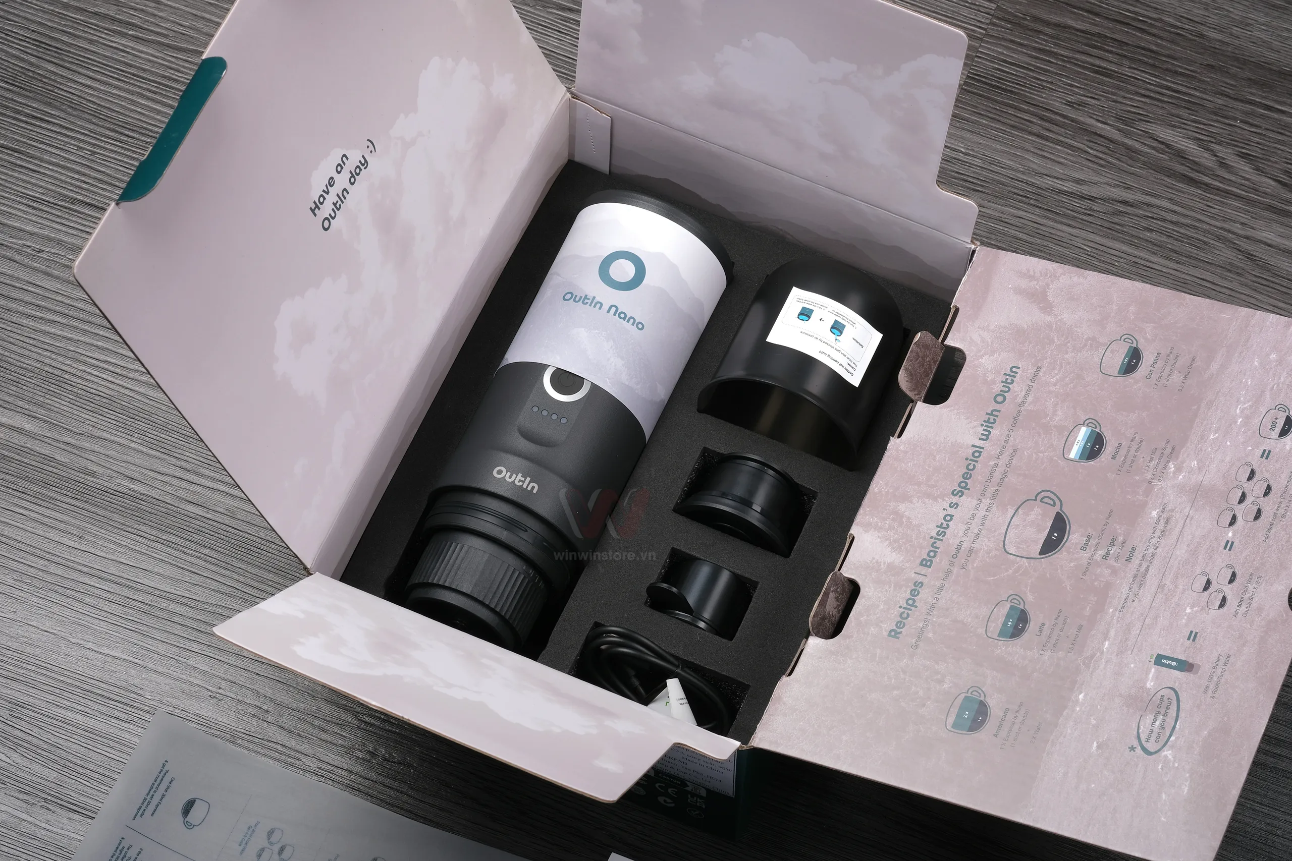 Máy Pha Cà Phê điện Biên Phủ 1 Máy pha cafe Outin Nano Portable Espresso Machine